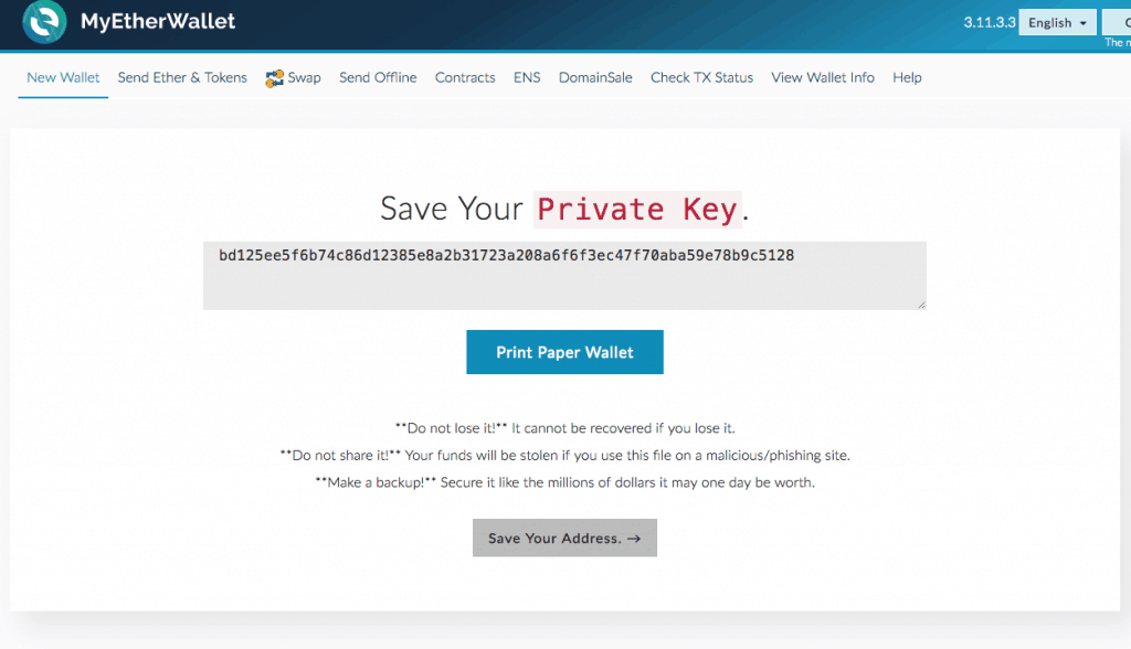 TRON private key